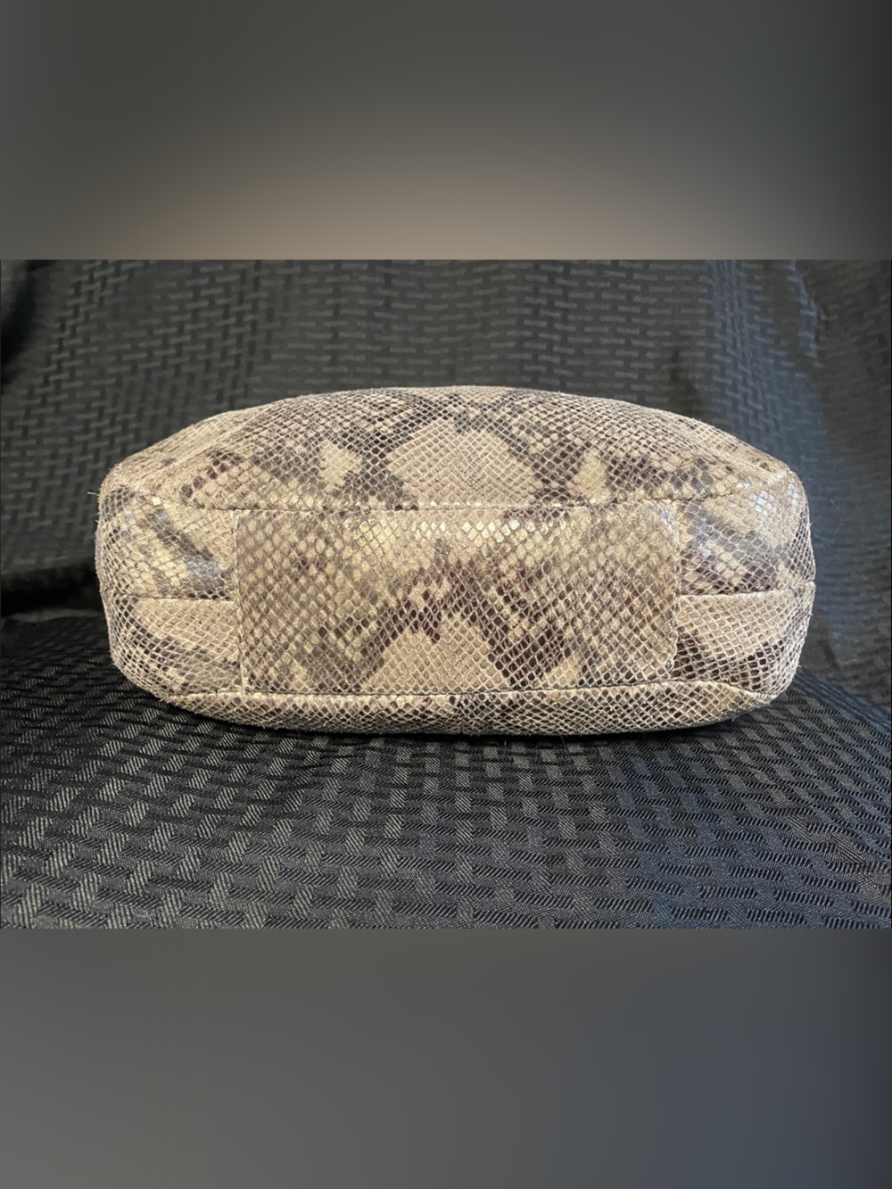 Coach Snake-Print Hobo Shoulder Bag - Taupe/Gray/ like new - Picture 4 of 6